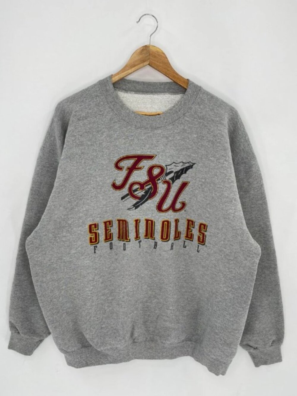 Vintage Florida State Seminoles Sweatshirt FSU Football Crewneck Gray NCAA